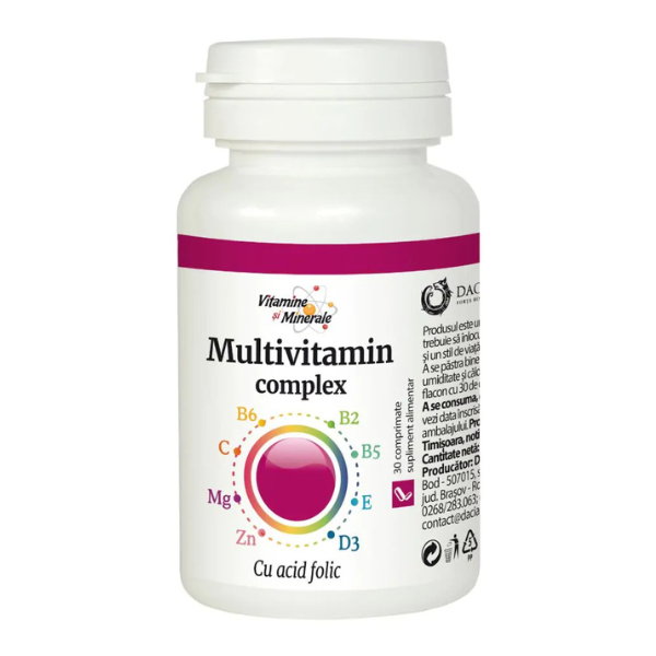 Multivitamin Complex cu Acid folic, Dacia Plant | 30 comprimate