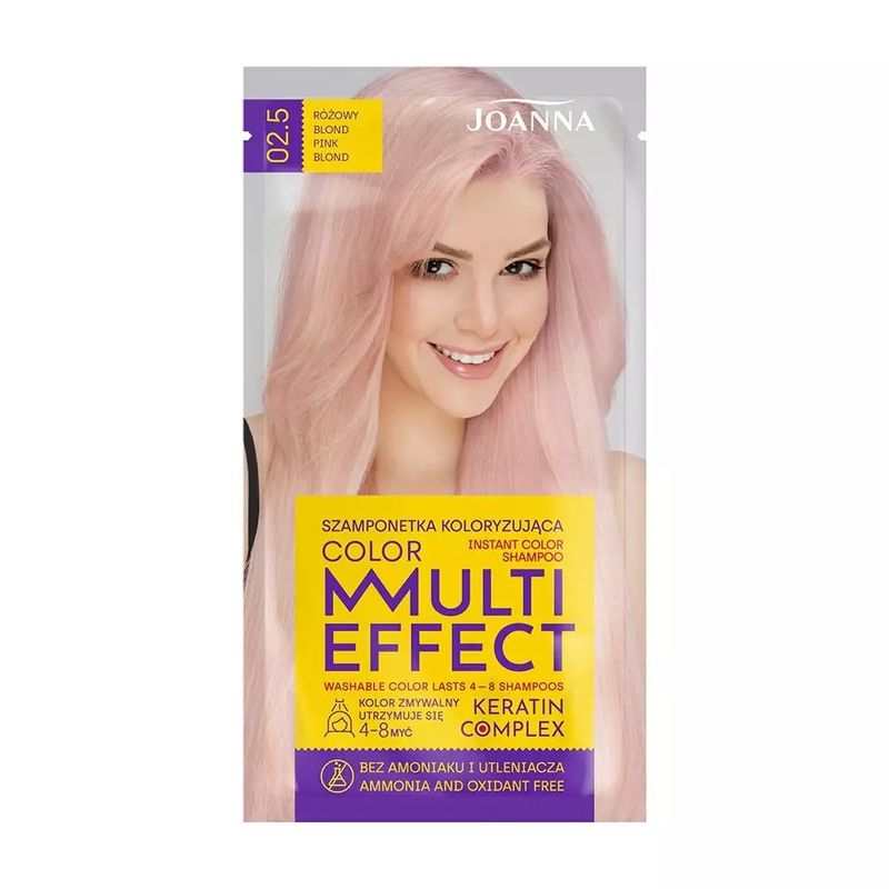 Sampon nuantator cu keratina Multi Effect Color 02.5 Blond roz, Joanna | 35 g