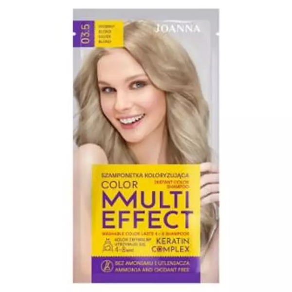 Sampon nuantator cu keratina Multi Effect Color 03.5 Blond argintiu, Joanna | 35 g
