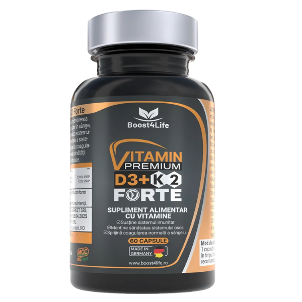 Vitamina D3 + K2 Forte Premium, Boost4Life | 60 capsule