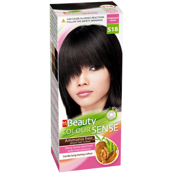 Vopsea de par S18 - Negru, MM Beauty Colour Sense