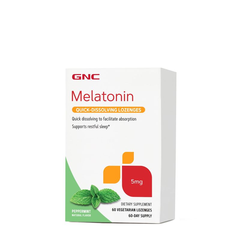 GNC Melatonina 5 Mg, Cu Aroma De Menta | 60 Tb