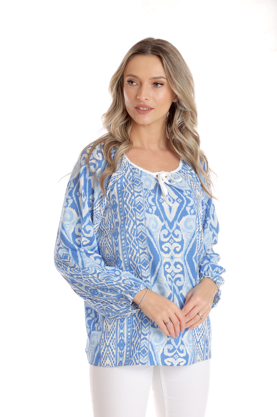 Bluza ie CP25027 alb & bleu & albastru, Cesy | marimea L