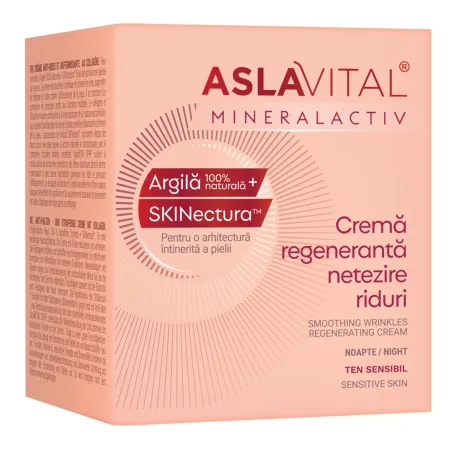 Crema regeneranta pentru netezirea ridurilor Mineralactiv Aslavital, Farmec | 50 ml