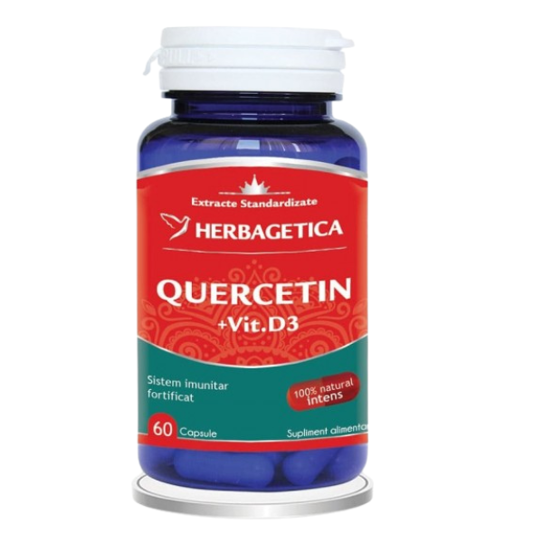 Quercetina + Vitamina D3, Herbagetica | 60 capsule