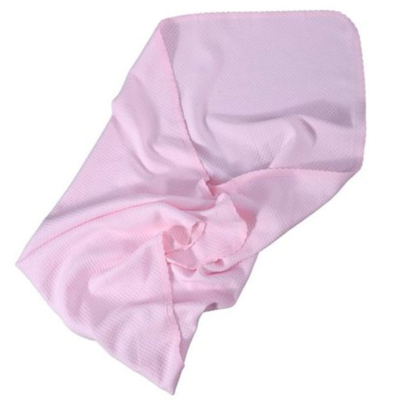 Paturica tricot brodata pentru bebelusi STAR BEAR roz, Perpetuum | 70x90 cm