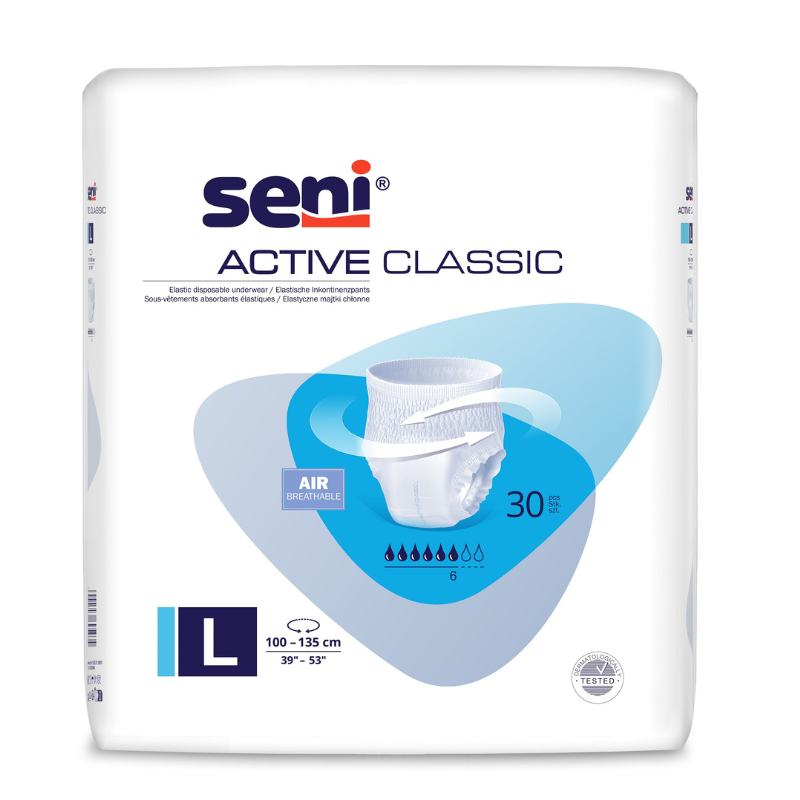 Chilot elastic absorbant SENI ACTIVE CLASSIC, Large, TZMO | 30 buc