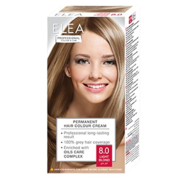 Vopsea de par 8.0 - Blond Deschis, Elea Professional | 123 ml
