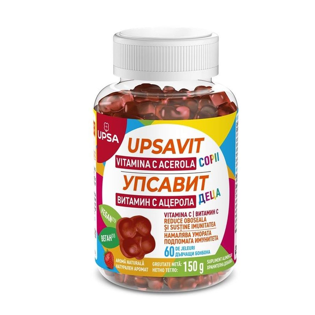 Upsavit Vitamina C Acerola pentru copii, Upsa | 60 jeleuri