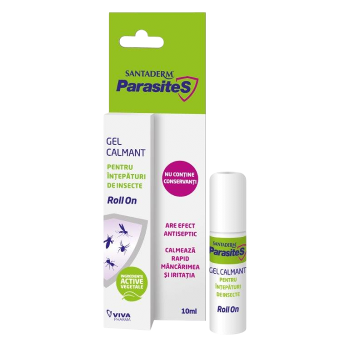 Gel calmant pentru  intepaturi de insecte roll on Dantaderm Parasites, Viva Pharma | 10 ml