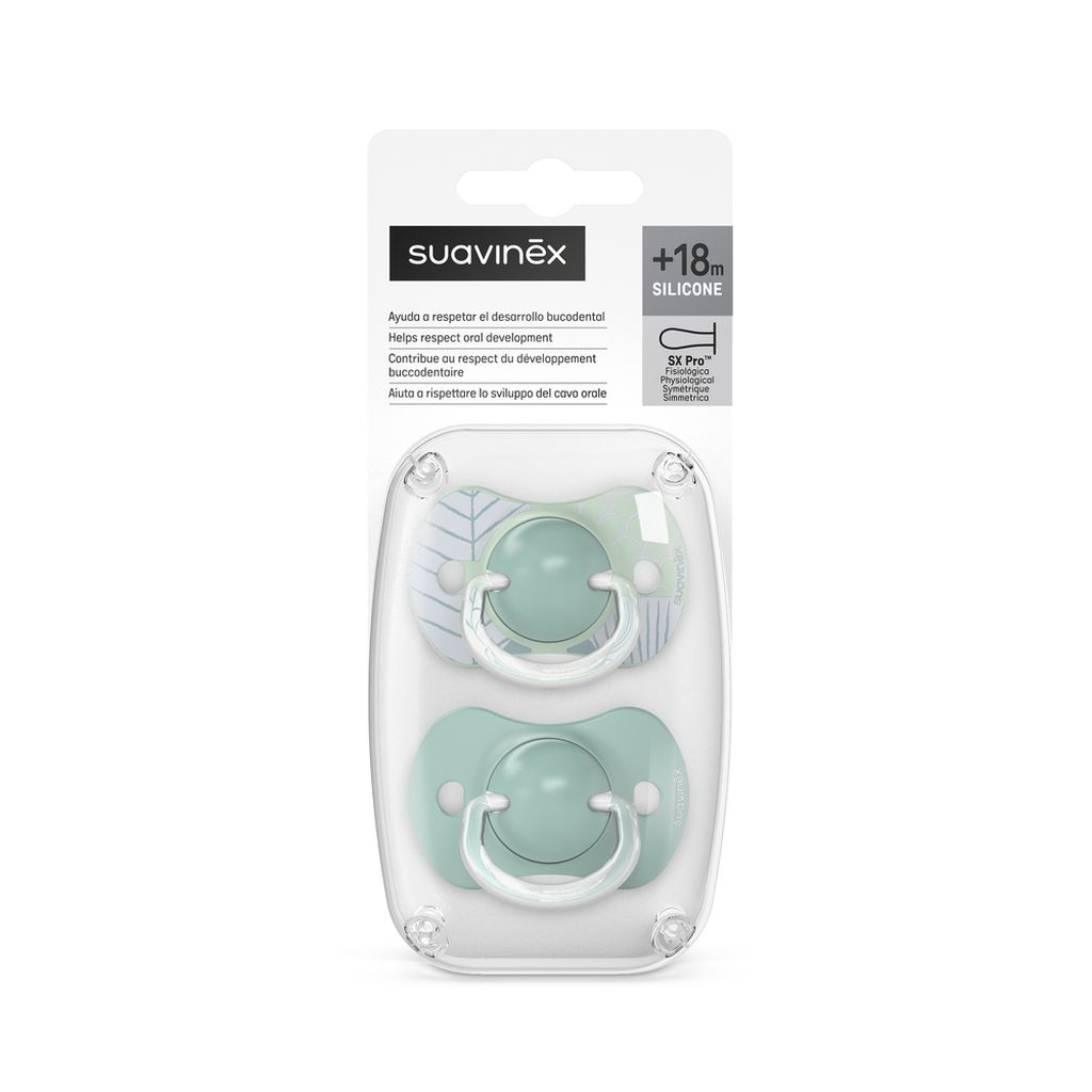 Suzeta fiziologica SX Pro Dreams din silicon, +18 luni, Albastru Marin, Suavinex | 2 bucati