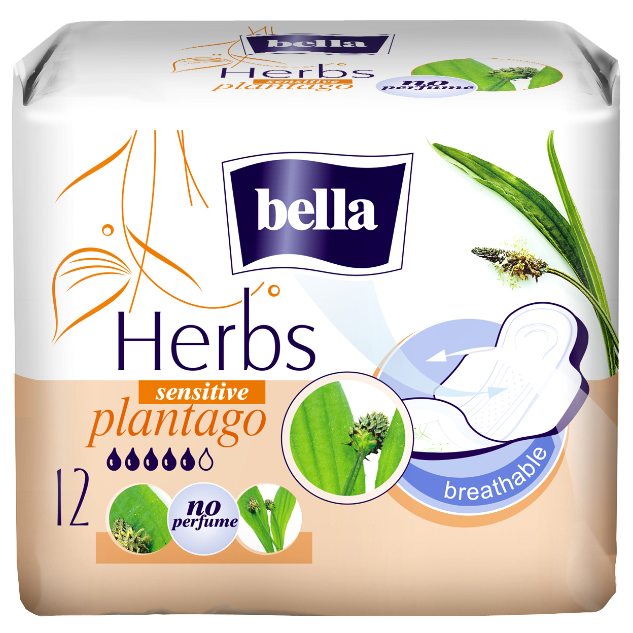 BELLA HERBS ABSORBANTE DEO PATLAGINA X12BUC
