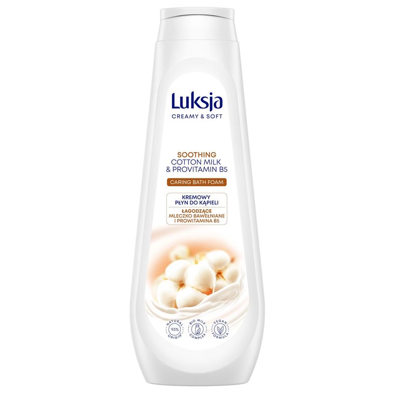 Gel spuma de baie  Creamy & Soft Soothing cu lapte BBC si provitamina B5, Luksja | 900 ml