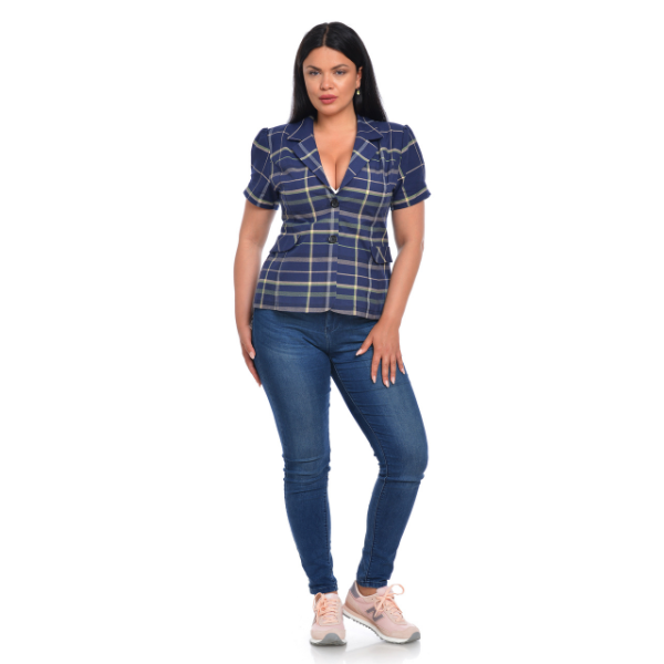 Sacou dama DV22S40 bleumarin/carouri, Dress to Impress | marimea 40