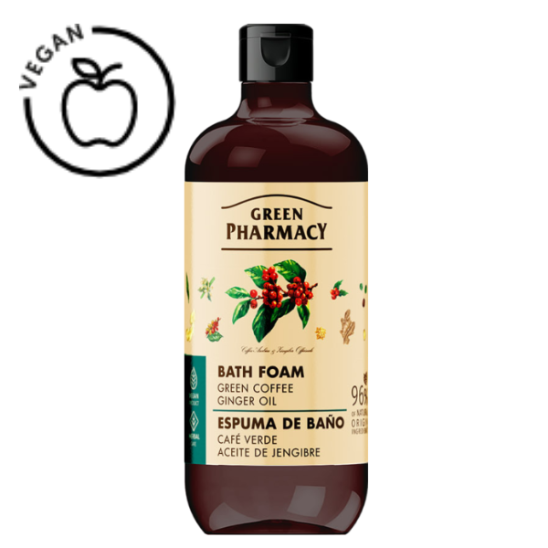 Spuma de baie Cafea Verde si Ulei de Ghimbir, Green Pharmacy | 500 ml