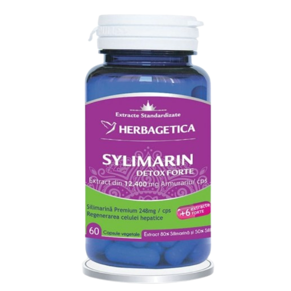 Sylimarin Detox Forte, Herbagetica | 60 capsule