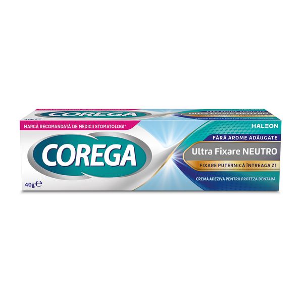 Crema adeziva pentru proteza dentara Corega Ultra Fixare Neutro, Haleon | 40 g
