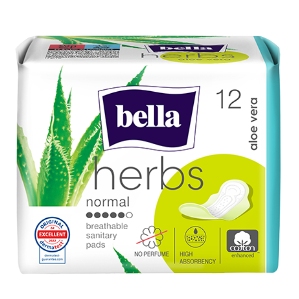 Absorbante Herbs Aloe Vera, Bella | 12 bucati