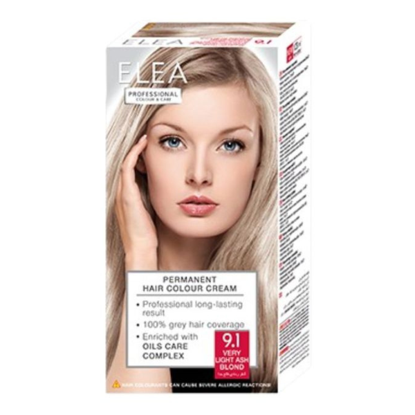 Vopsea de par 9.1 - Blond Cenusiu Foarte Deschis, Elea Professional | 123 ml