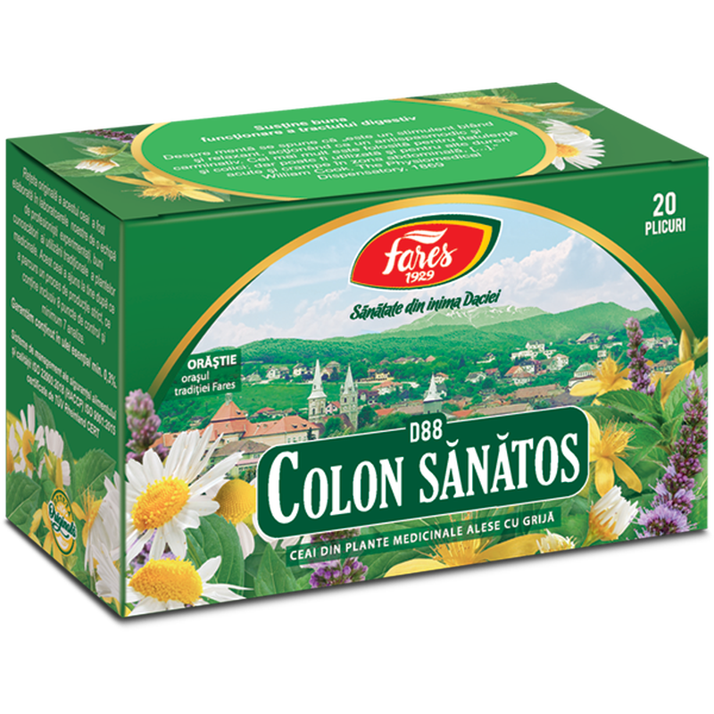 Colon sanatos (colon iritabil), D88, ceai la plic, Fares | 20 plicuri