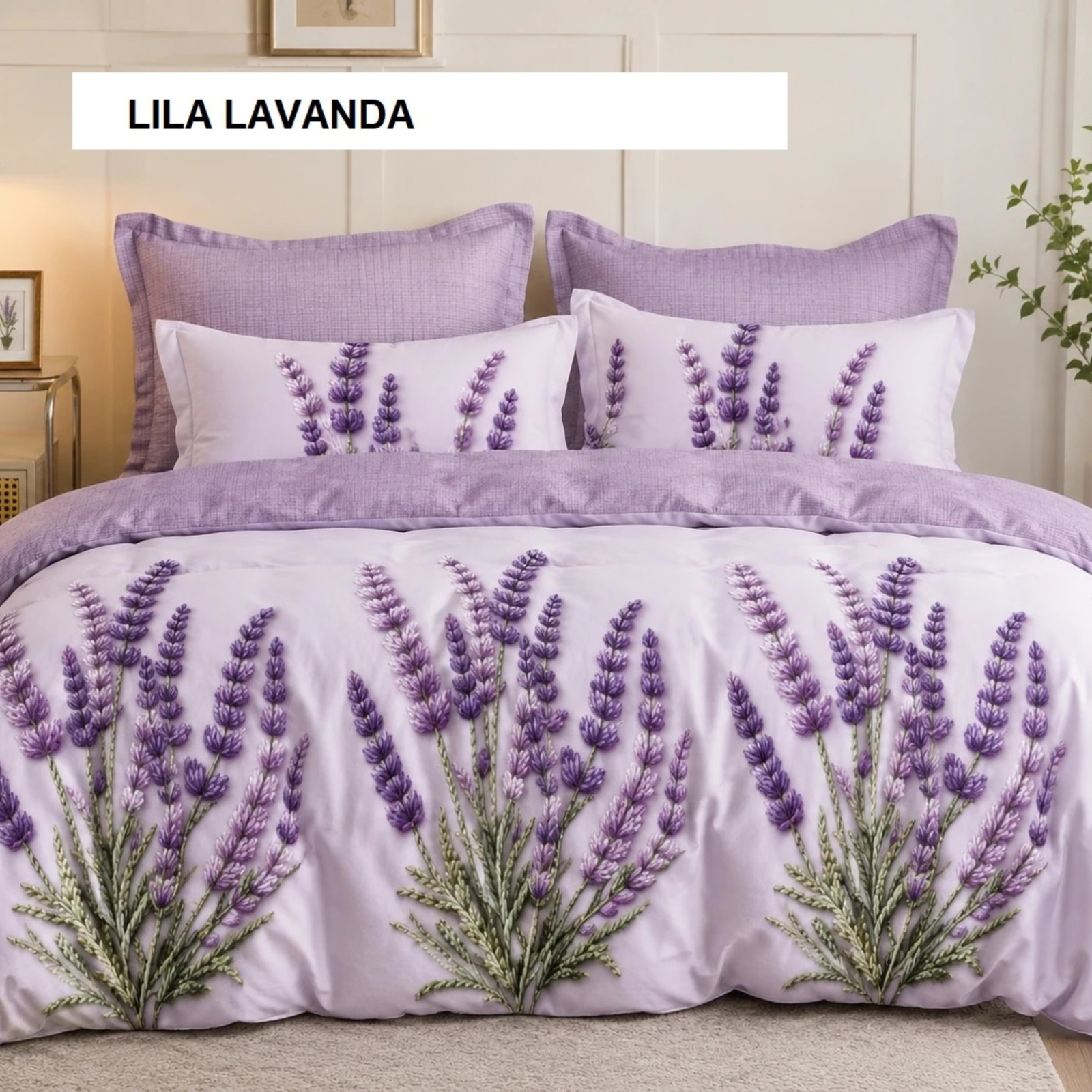 Lenjerie pat FINET (6 piese) lila lavanda 230x250 cm, Ralex | 1 buc