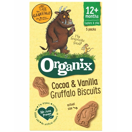 BISCUITI ECOLOGICI BIO CU CACAO SI VANILIE GRUFFALO 12+LUNI 5X20G 666216