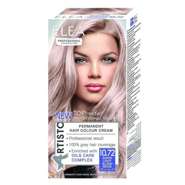 Vopsea de par Artisto 10.72 - Super Blond-Deschis Bej, Elea Professional | 123 ml