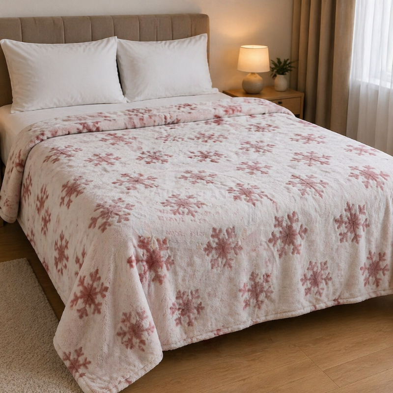 Patura embosata FULGI DE NEA roz prafuit, Perpetuum | 150x200 cm