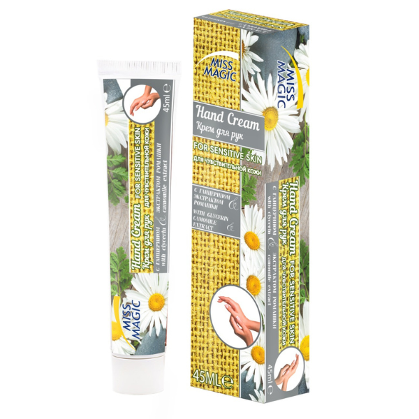 Crema de maini piele sensibila cu glicerina si extract de musetel Miss Magic | 45 ml