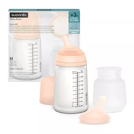 Set biberon anticolici cu debit mediu Zero Zero, Suavinex | 270 ml