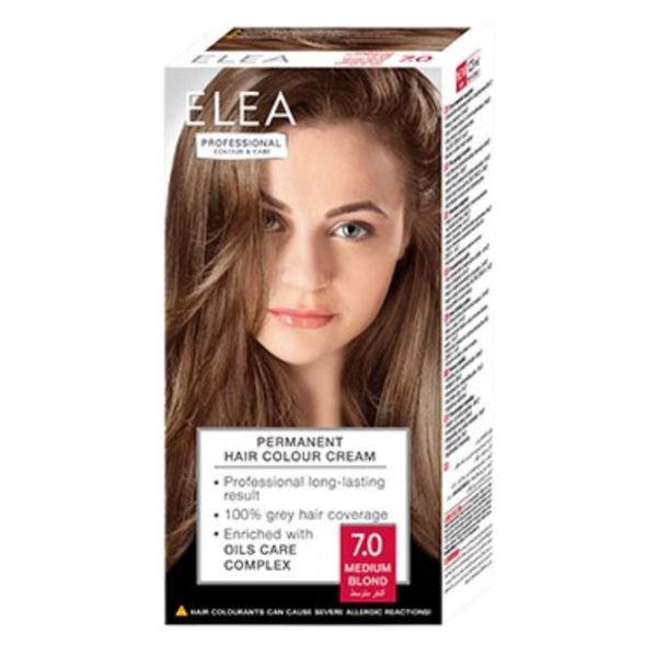 Vopsea de par 7.0 - Blond Mediu, Elea Professional | 123 ml