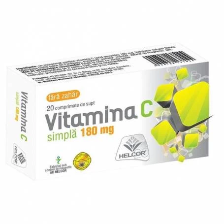 Vitamina C fara zahar 180 mg, Helcor | 20 capsule