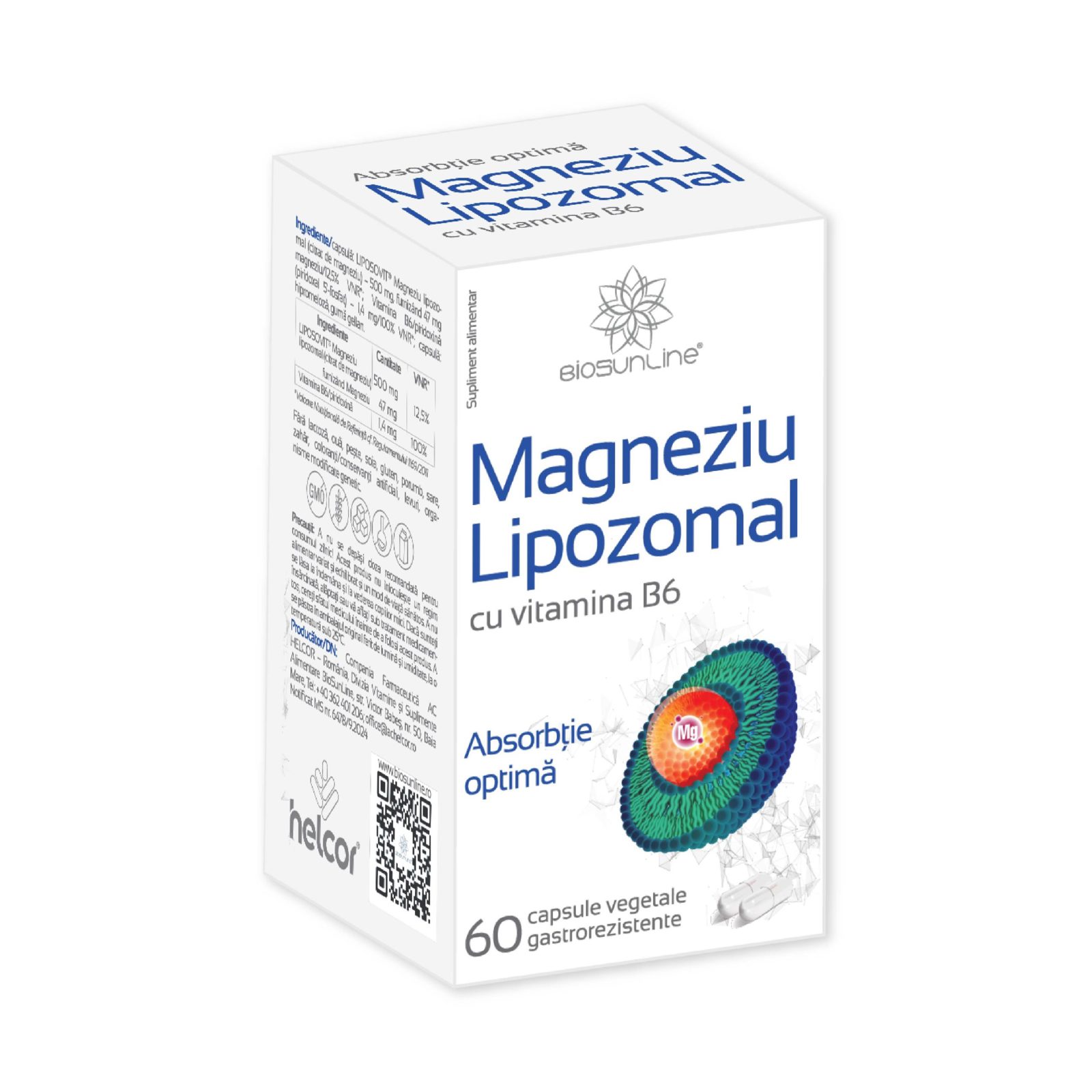 Magneziu Lipozomal, Helcor | 60 capsule