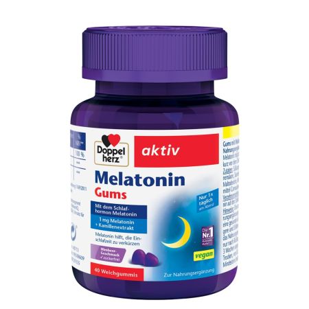 Melatonin Gums, Doppelhertz Aktiv | 40 jeleuri gumate