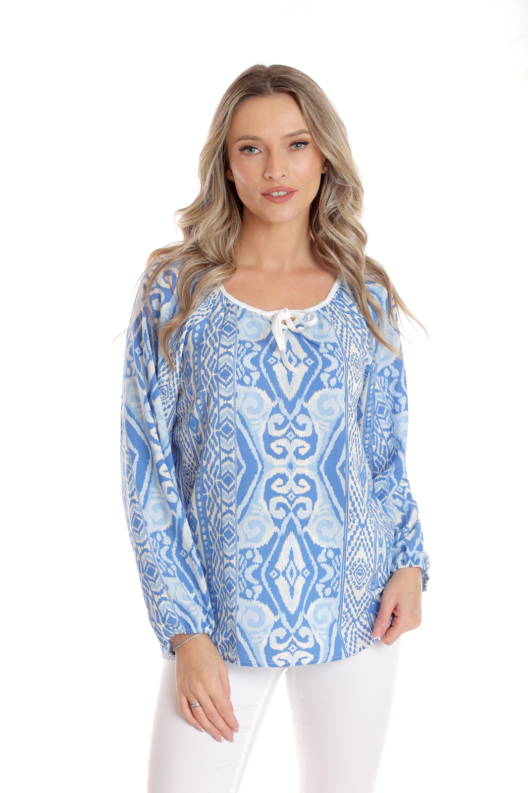Bluza ie CP25027 alb & bleu & albastru, Cesy | marimea M
