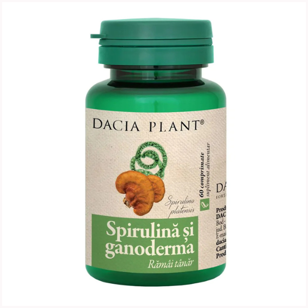 Spirulina si Ganoderma, Dacia Plant | 60 comprimate