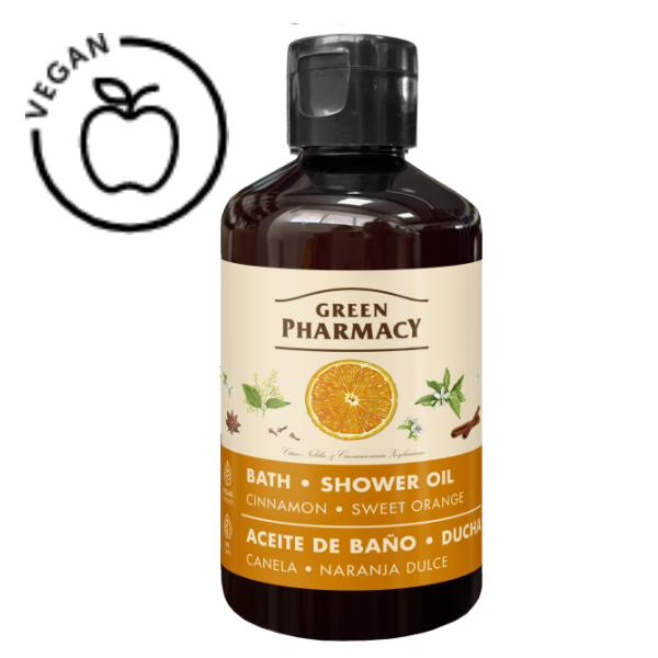 Ulei de baie si dus Scortisoara si Portocala Dulce, Green Pharmacy | 250 ml