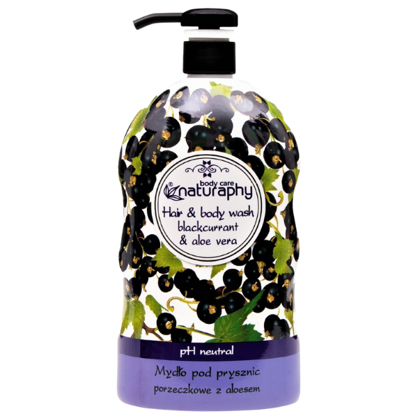 Sampon si gel de dus cu Coacaze negre si extract de Aloe Vera Naturaphy, Blux | 1L