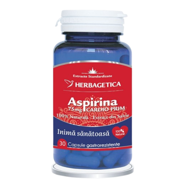 Aspirina naturala Cardio Prim, Herbagetica | 30 capsule