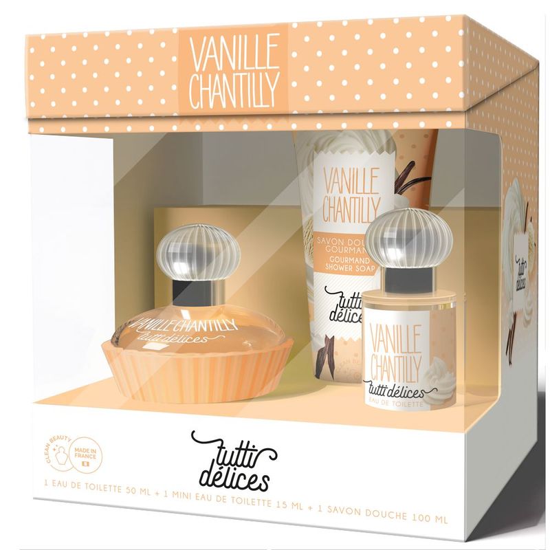 Set cadou dama Tutti Delices Vanille Chantilly, Corania | EDT 50 ml + EDT 15 ml + gel de dus 100 ml