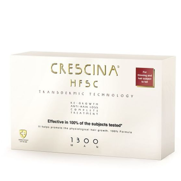 Tratament complet pentru barbati Crescina Transdermic HFSC 1300 Man, Labo | 10 + 10 fiole