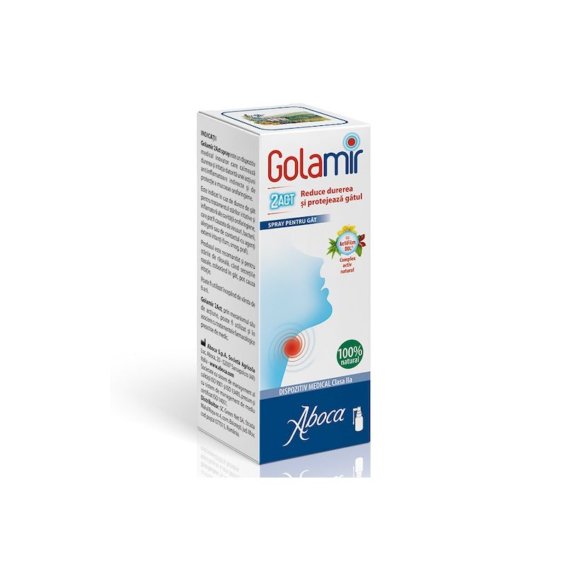 Golamir 2 Act spray pentru adulti cu alcool, Aboca | 30 ml
