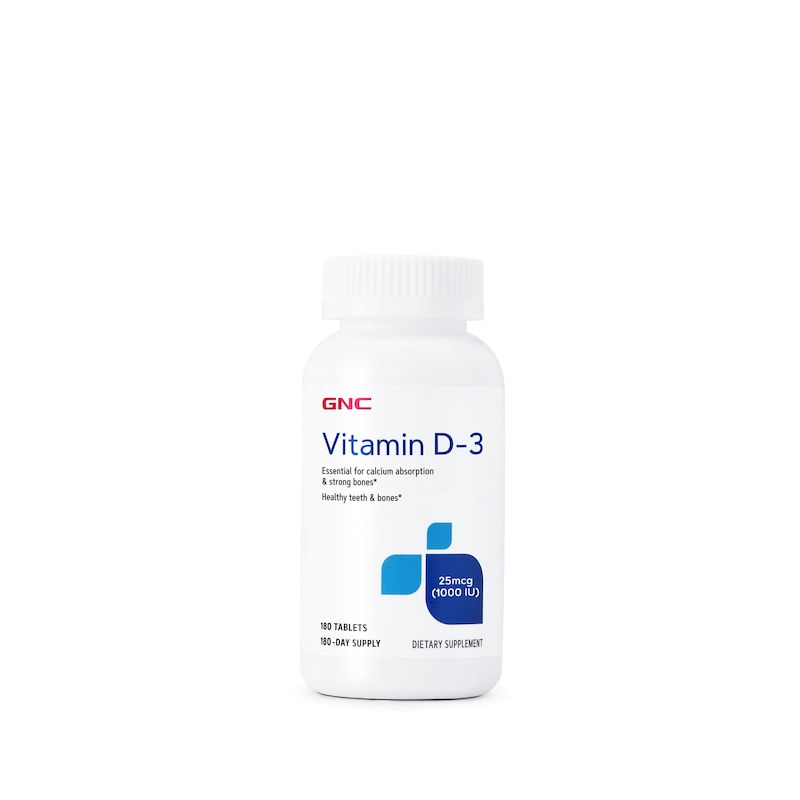 GNC Vitamin D-3 1000 Iu, Naturala 100%  Din Lanolina | 180 Tb