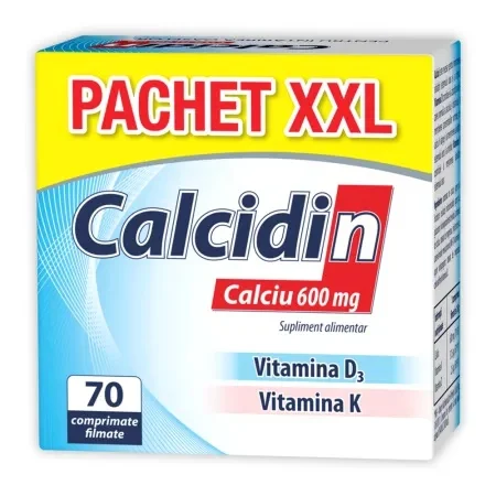 Calcidin 600 mg, Zdrovit | pachet XXL x 70 comprimate filmate