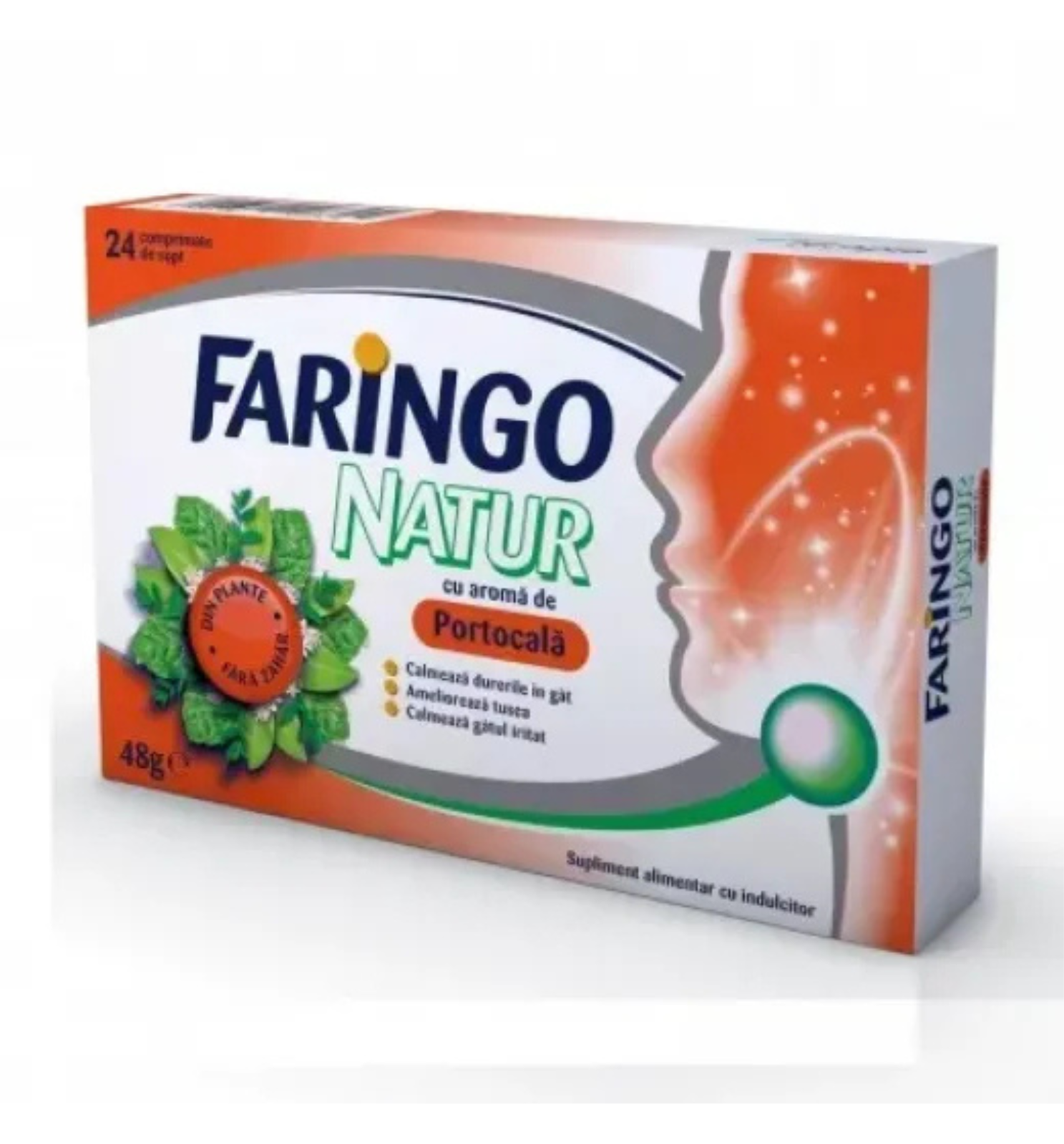 Faringo Natur cu aroma de portocale, Terapia SA | 24 comprimate