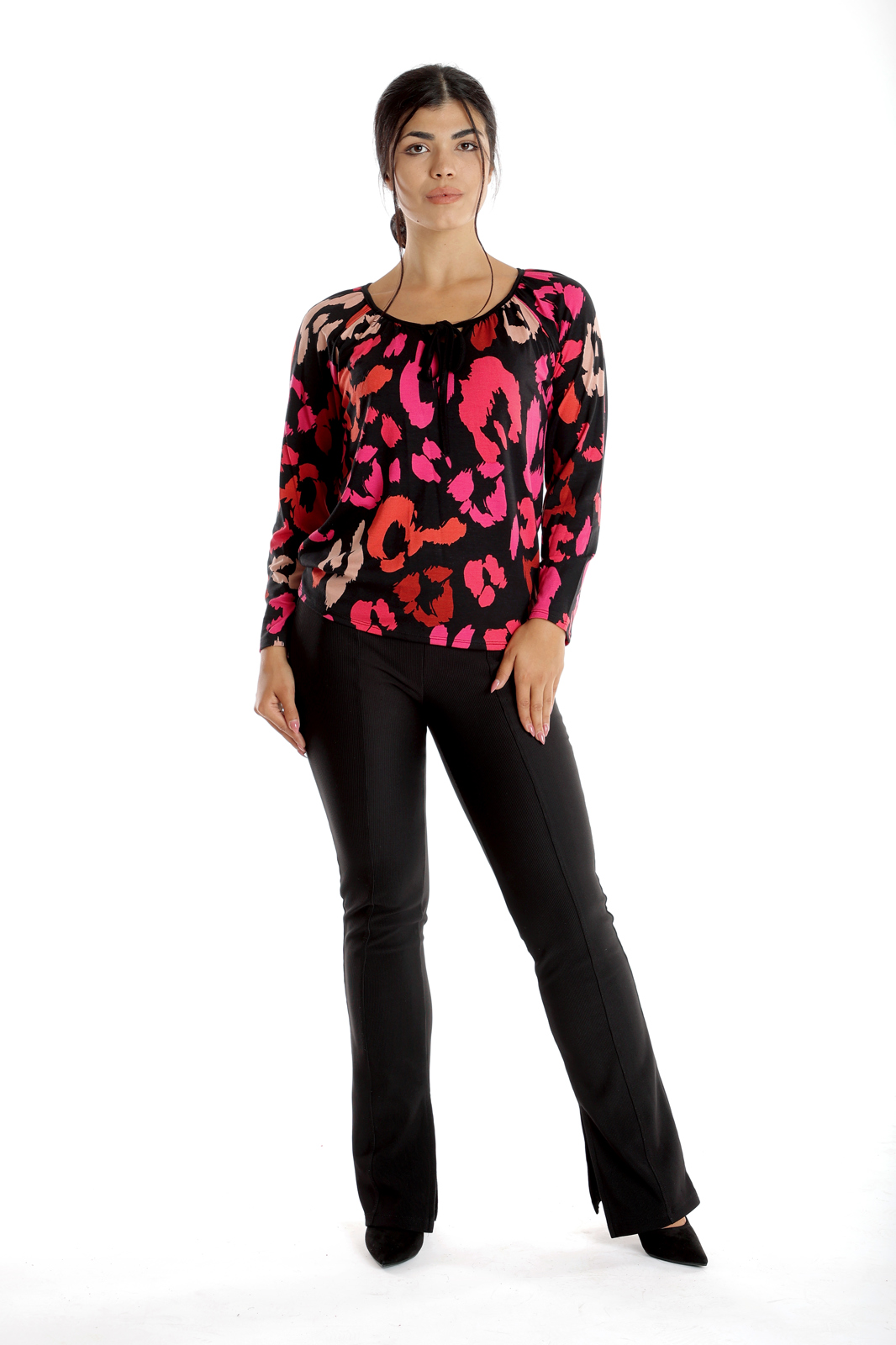 Bluza ie CI23082 SIZE negru & ciclame, Cesy | marimea XXXL