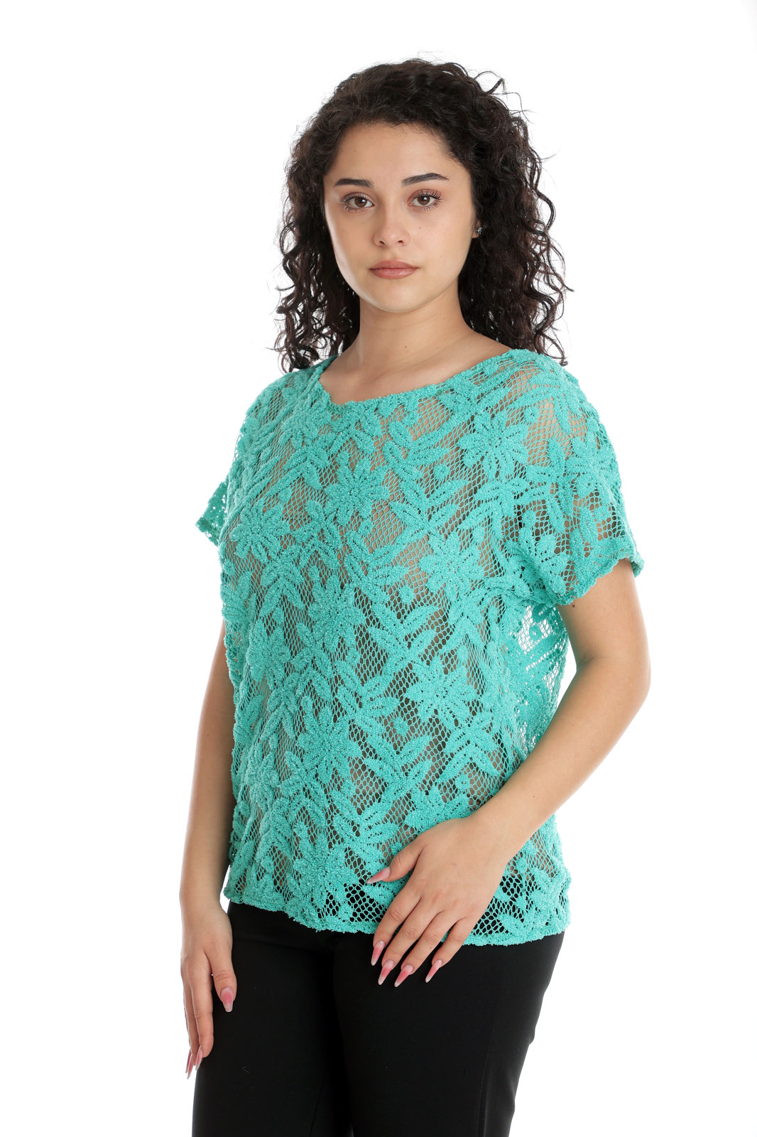 Bluza dantela CV24047 SIZE verde, Cesy | marimea XXXL