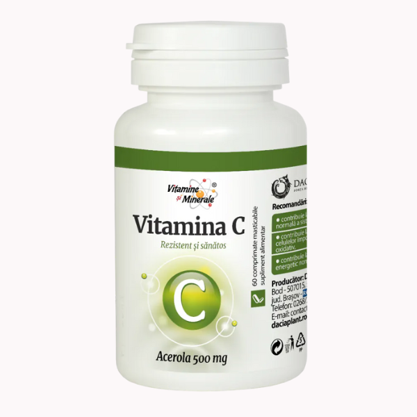 Vitamina C cu Acerola, Dacia Plant | 60 comprimate
