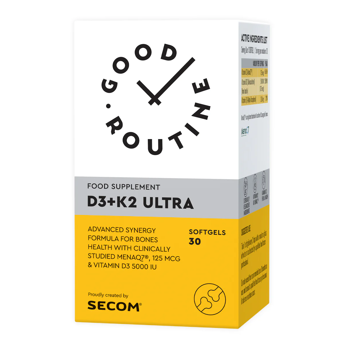 Vitamina D3 + K2 Ultra, Good Routine, Secom | 30 cps., gelatinoase moi