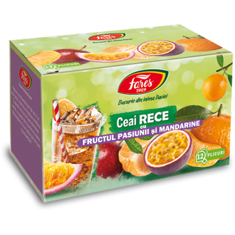 Ceai rece cu fructul pasiunii si mandarine, Fares | 12 plicuri